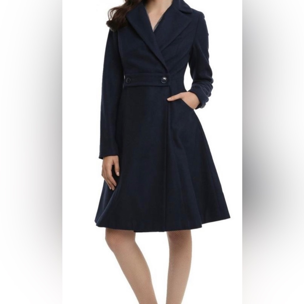 Navy blue Outlander inspired winter coat